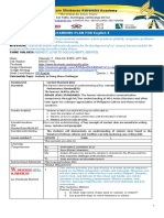 Learning Plan For English 8: Western Mindanao Adventist Academy "The School For Better Future"