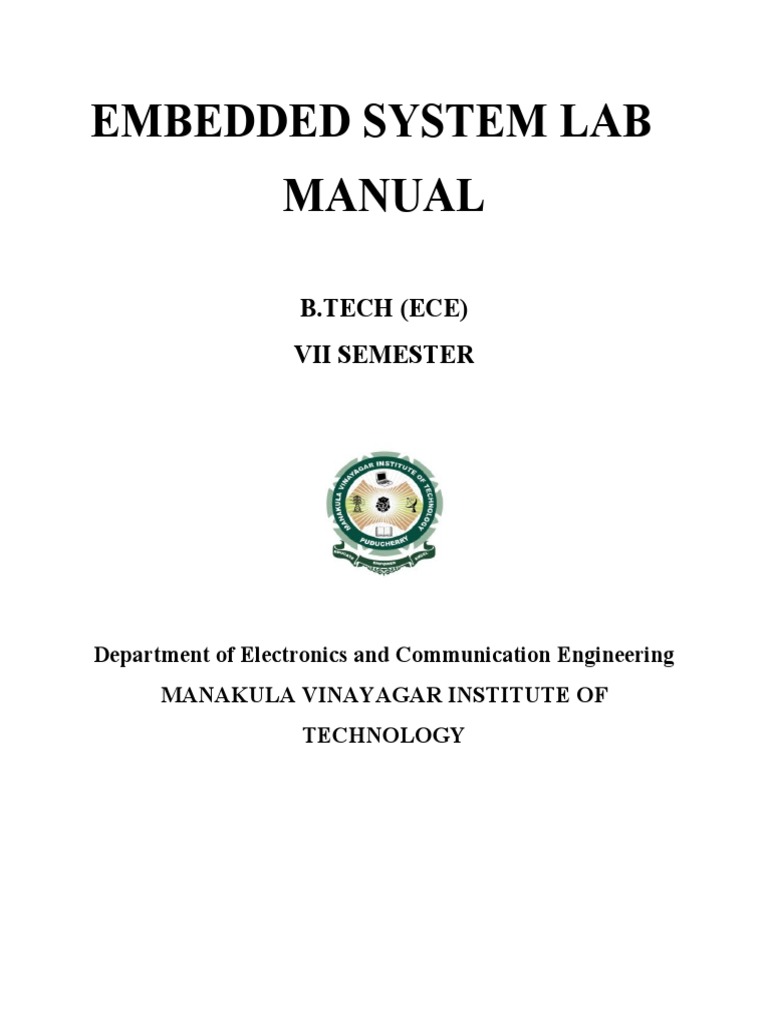 Embedded System Lab Manual ECE VII Sem | PDF
