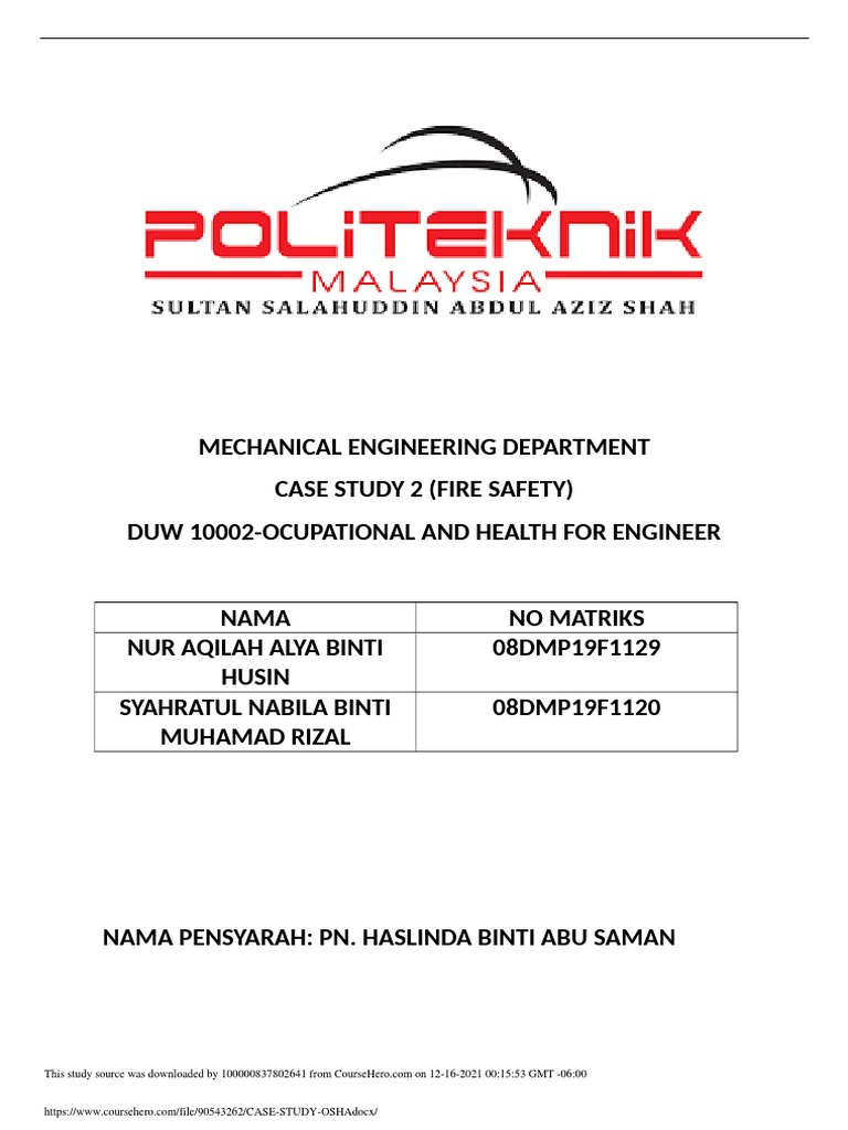 Case Study Osha | PDF