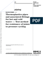 Plastics Piping Systems Ð Thermoplastics Pipes and Associated Fittings For Hot and Cold Water Ð Test Method For Resistance of Joints To Pressure Cycling