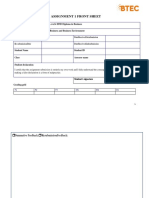 Assignment 1 Front Sheet: Qualification BTEC Level 4 HND Diploma in Business