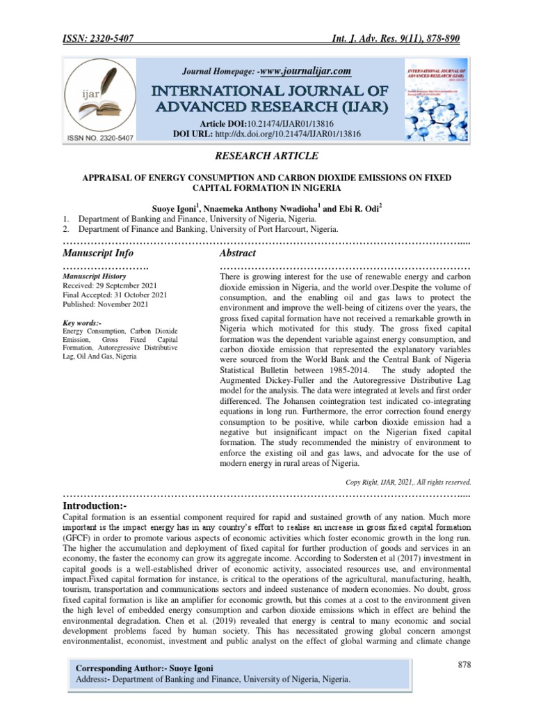 Energy Use and CO2 Emissions in Nigeria | PDF | Economic Growth ...