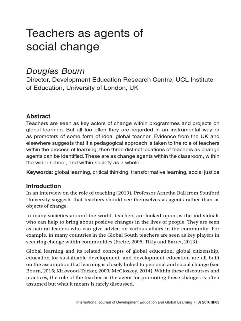 Teachers As Agents of Social Change: Douglas Bourn | Descargar gratis ...