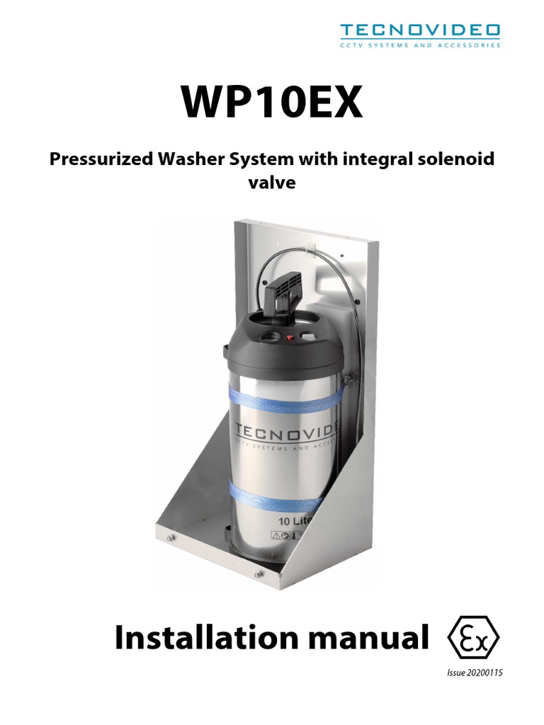 WP10EX Washer System Installation Guide | PDF | Valve | Pump