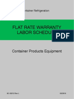 Flat Rate Warranty Labor Schedule: Container Products Equipment