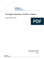The Higher Education Act (HEA) : A Primer: Updated August 17, 2021