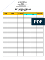 Visitors Logbook: (S.Y. 2021 - 2022) Time Signature IN OUT