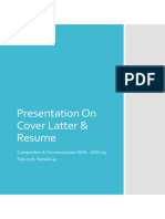 Presentation On Cover Latter & Resume: Composition & Communication Skills - GED 213 Fall-2018, Female-49