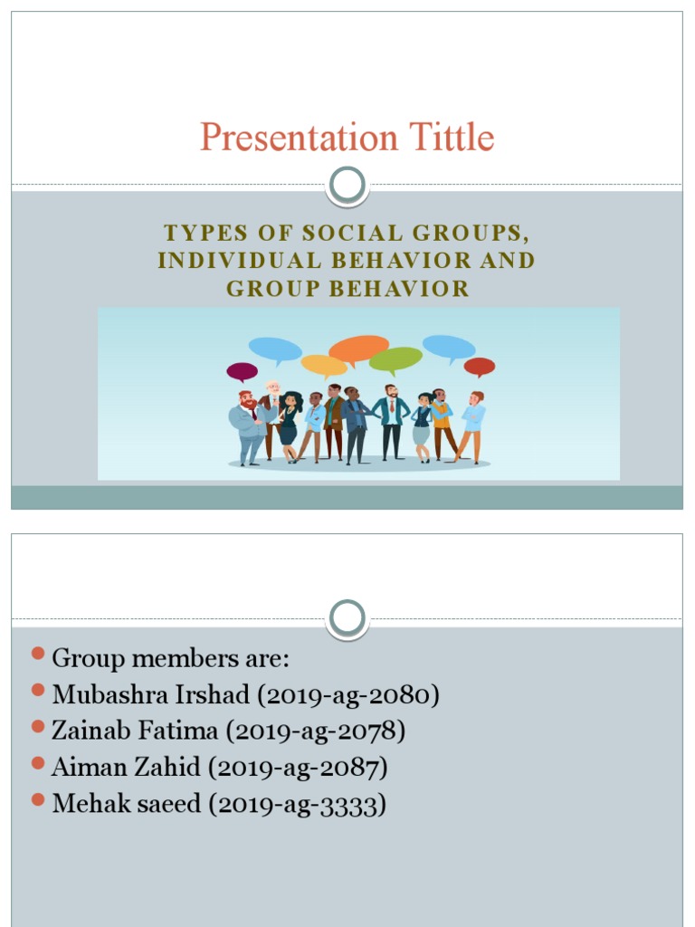 Types of Social Groups PDF Social Group Behavior