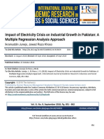 Impact of Electricity Crisis On Industrial Growth in Pakistan A Multiple Regression Analysis Approach