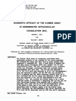 Diagnostic Efficacy of The D-Dimer Assay in Disseminated Intravascular Coagulation (DIC)