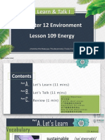 Learn & Talk I: Chapter 12 Environment Lesson 109 Energy