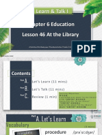Learn & Talk I: Chapter 6 Education Lesson 46 at The Library