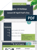 Learn & Talk I: Chapter 10 Holidays Lesson 87 April Fool's Day