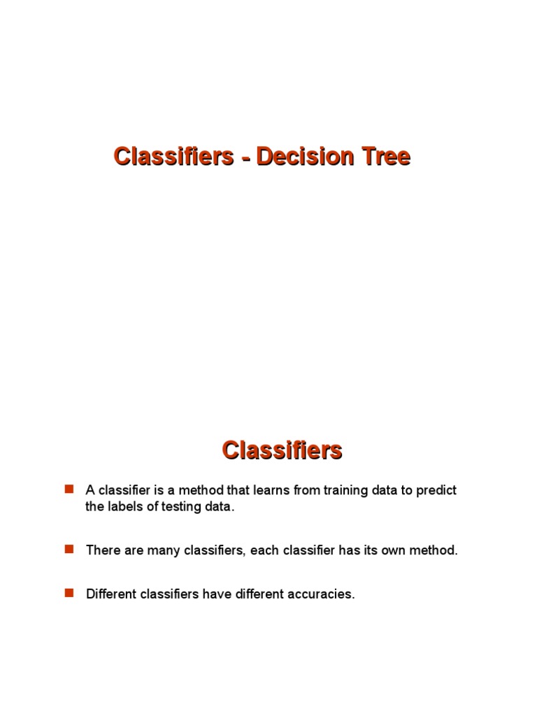 Classifiers - Decision Tree | PDF | Statistical Classification ...