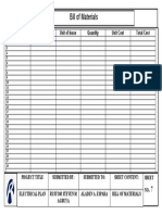 Bill of Materials: Unit of Issue Quantity Unit Cost Total Cost