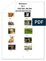 I) Match The Animals With Their Young Ones.: Worksheet-1