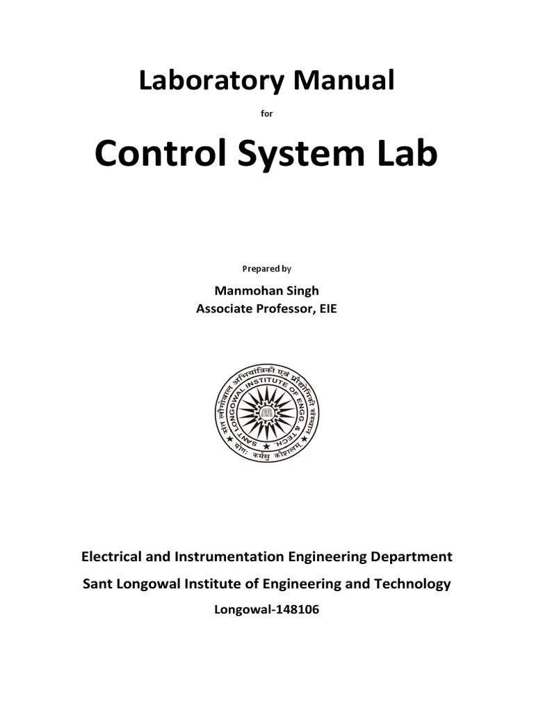 Control System Lab Manual 1 PDF Electric Motor Alternating Current