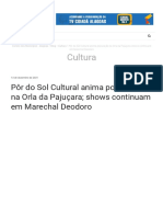 Pôr do Sol Cultural anima população na Orla da Pajuçara; shows continuam em Marechal Deodoro