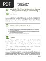 Module 4 - The School and The Society