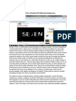 Se7en: Analysis of Opening Sequence