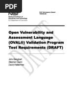 Open Vulnerability and Assessment Language (OVAL®) Validation Program Test Requirements (DRAFT)