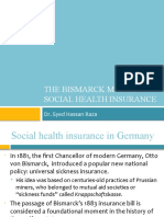 The Bismarck Model: Social Health Insurance: Dr. Syed Hassan Raza