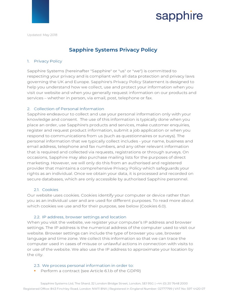 UK Privacy Policy PDF Http Cookie sites