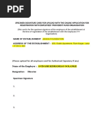 EPFO Specimen Signature Card Template | PDF