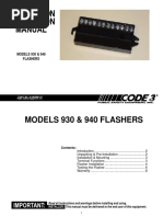 Installation & Operation Manual: Models 930 & 940 Flashers