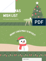 Green and Pink Illustrative Christmas Scene Blank Wish List Christmas Presentation