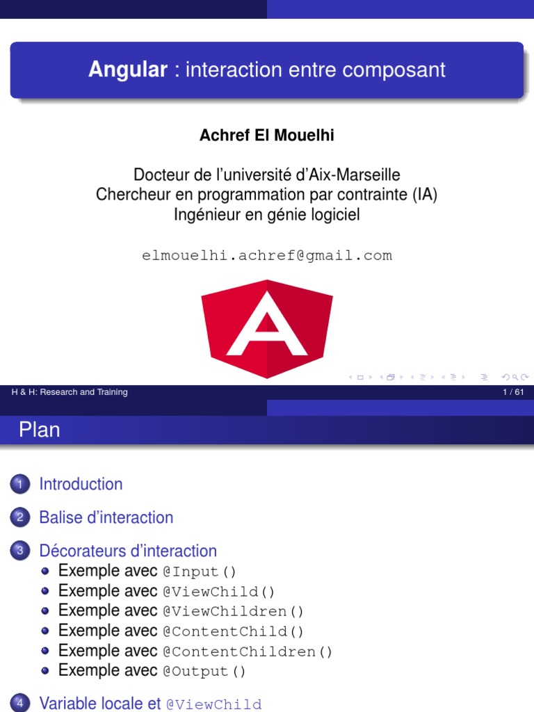 Angular Lancer La Methode D Un Composant Fils Cours Angular Component Interaction | PDF | Génie logiciel | Développement  de logiciel