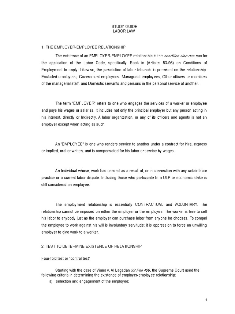 Labor Relations Study Guide Independent Contractor