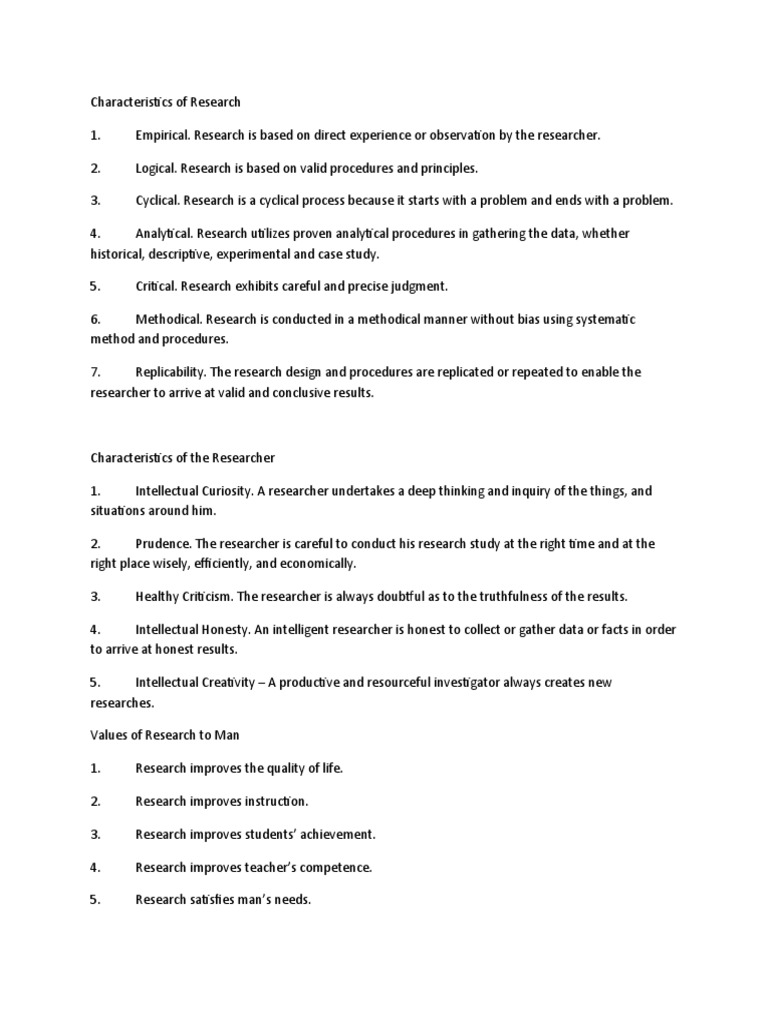 Values of Research To Man | PDF | Qualitative Research | Data