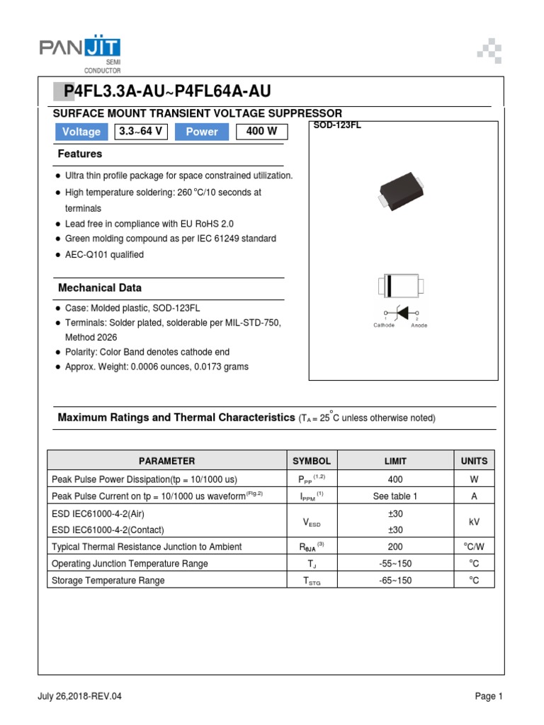 P4fl3.3a Au - Series 1866315 | PDF | Capacitor | Electrostatic Discharge