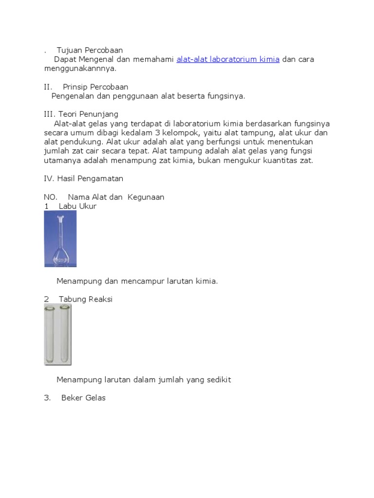 Alat Laboratorium Kimia dan Fungsinya | PDF | Griya & Taman | Sains ...