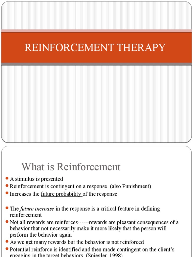 Reinforcement Therapy | PDF | Reinforcement | Cognitive Science