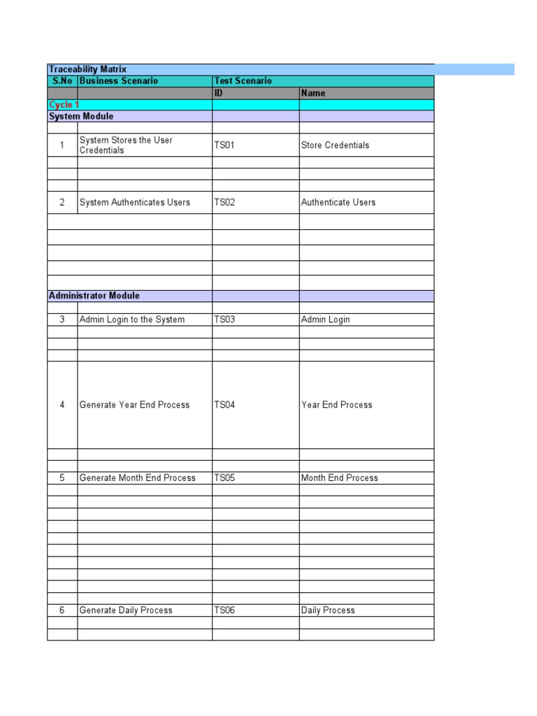 Test Case Traceability Matrix Guide | PDF | Login | Security Technology