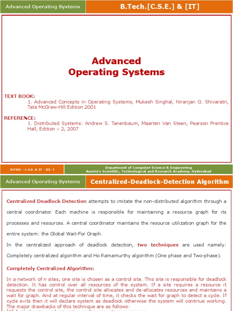 Advanced Operating Systems: Text Book | PDF | File System | Cache ...