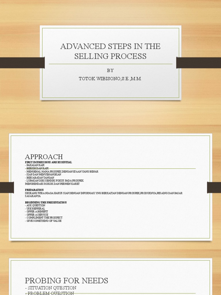 Advanced Selling Process Techniques | PDF | Business