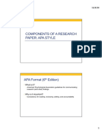 Components of A Research Paper: Apa Style: What Is It?
