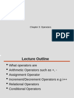 Operators Chapter Summary