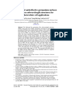 Broadband Antireflective Germanium Surfaces Based On Subwavelength Structures For Photovoltaic Cell Applications