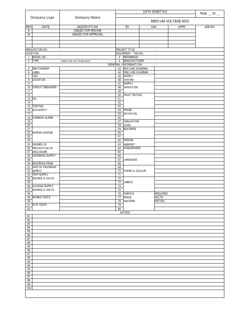 Medium Voltage MCC Data Sheet | PDF | Electrical Engineering | Electricity