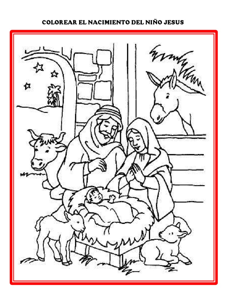 Nacimiento De Jesus Para Colorear