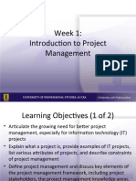 Week 1: Introduction To Project Management
