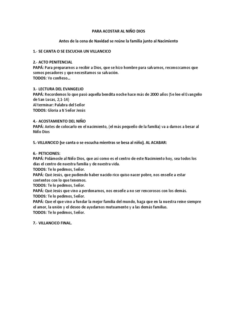 Para Acostar Al Niño Dios | PDF