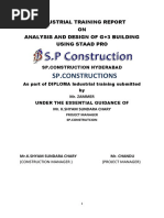 SP - Constructions: Industrial Training Report ON Analysis and Design of G+3 Building Using Staad Pro