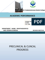 Academic Performance: Department Name: Prosthodontics and Crown & Bridge