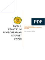 Modul Praktikum Pemrograman Internet Unper: Teknik Informatika Universitas Perjuangan Tasikmalaya 2021/2022